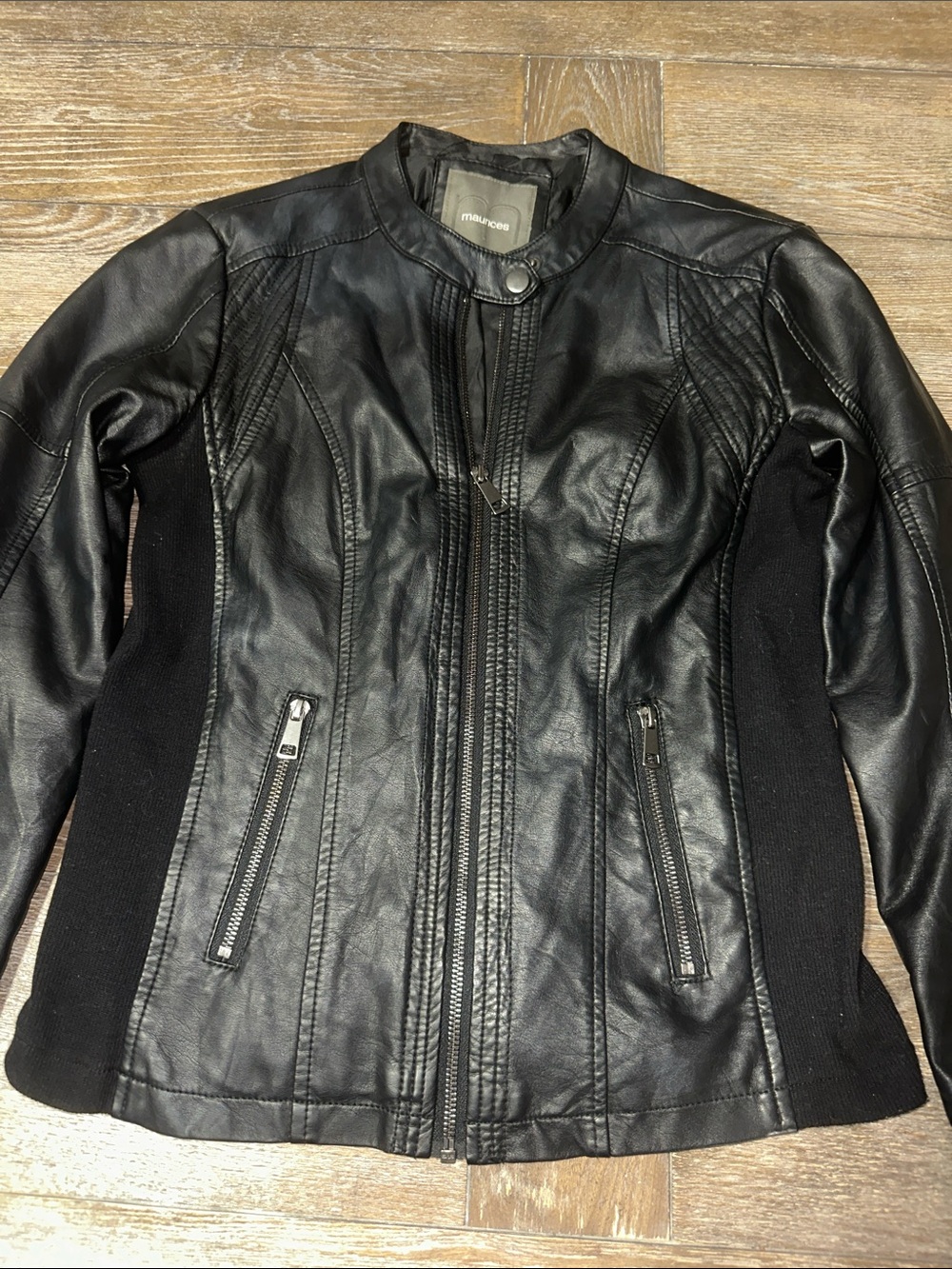 Maurices Black Faux Leather zip Up Moto Jacket Women’s Small